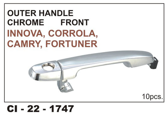 CI-1747 Outer Handle Without Base for Toyota Innova and Corolla Chrome Front