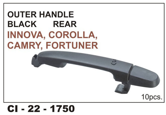 CI-1750 Outer Handle Without Base for Toyota Innova and Corolla Black Rear